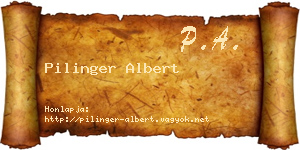 Pilinger Albert névjegykártya